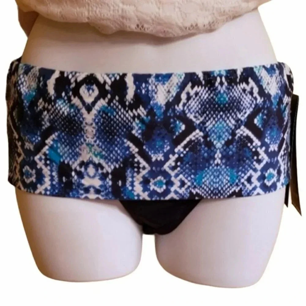 Coco Reef S blue black snake skin bikini bottoms